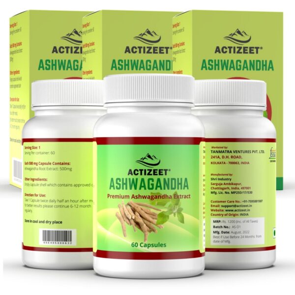 Actizeet Ashwagandha Premium Ashwagandha Extract Pack of 3