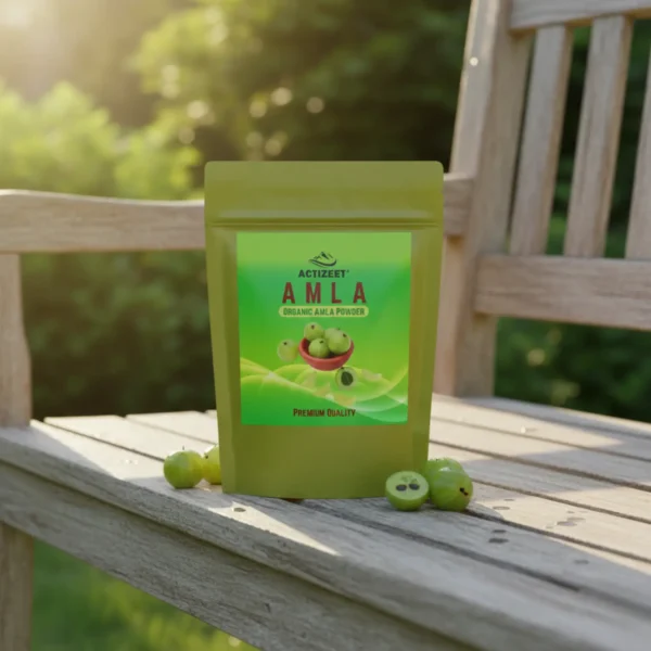 Raw amla fruit with ACTIZEET Amla powder