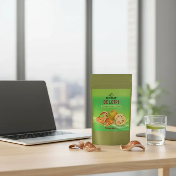 ACTIZEET pouch on a modern office desk with a laptop