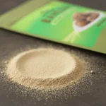 Extreme close-up of the fine consistency of Baheda powder