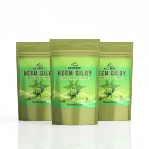 Three pouches of ACTIZEET Neem Giloy Powder for family wellness