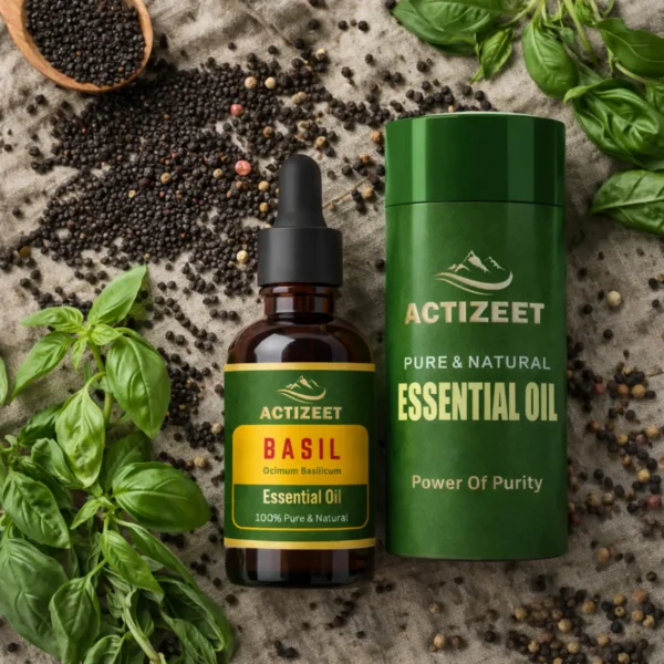 ACTIZEET Basil Essential Oil Fresh Botanical Essence