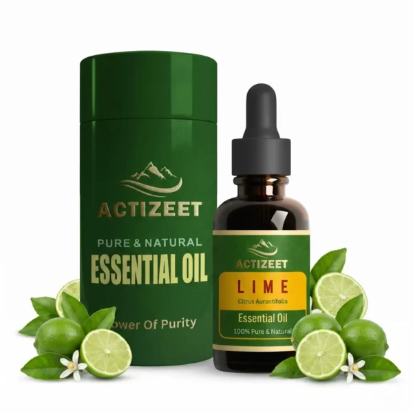 ACTIZEET Lime Essential Oil with Premium Cylinder Gift Box Packaging
