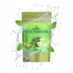 ACTIZEET Tulsi pouch emerging from a clean water splash representing detoxification