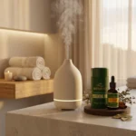 Home Diffuser With Mist Operating Next To ACTIZEET Cassia Oil