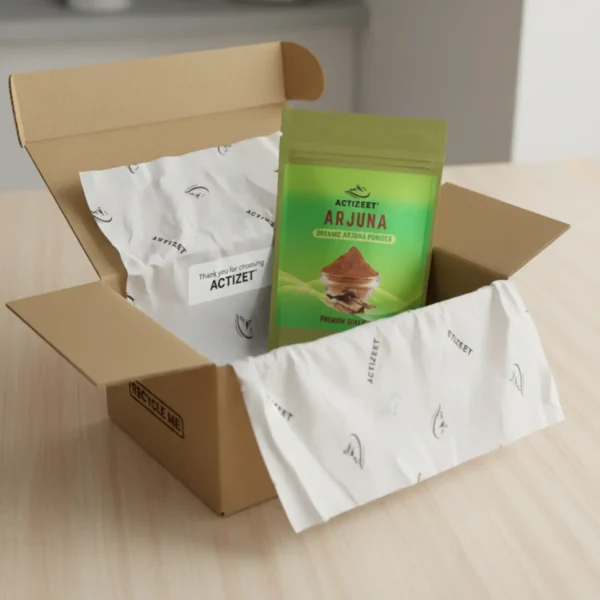 ACTIZEET product in a recyclable shipping box with branded tissue paper