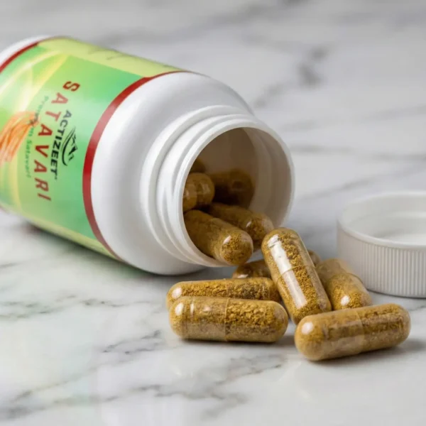 ACTIZEET Organic Shatavari Capsules Natural Herb Supplement