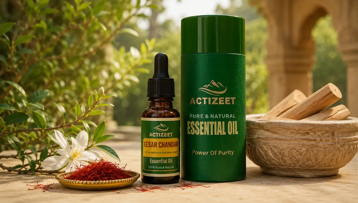 Kesar Chandan Essential Oil Benefits: How the Sacred Union of Saffron and Sandalwood Delivers PMC-Confirmed Antidepressant, Anti-Inflammatory, Neuroprotective, and Skin-Brightening Power